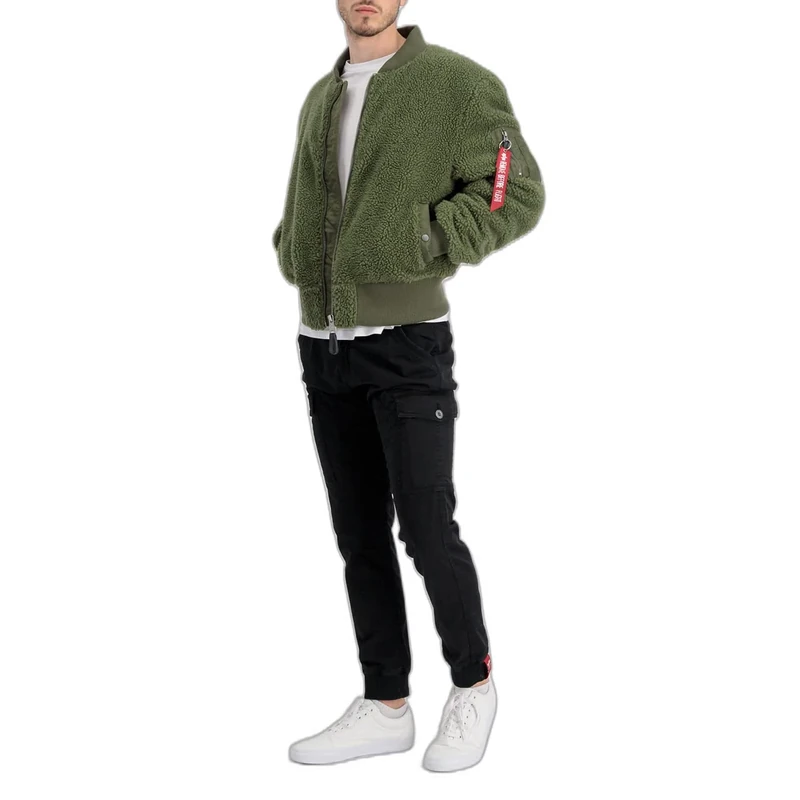 Alpha Industries MA-1 Teddy Bomber Jacket for Men Sage-Green