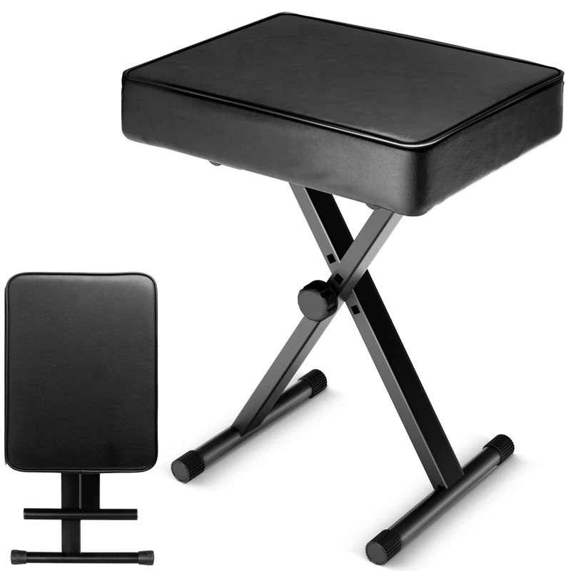 CAHAYA Adjustable Piano Bench - Padded X-Style Keyboard Stool