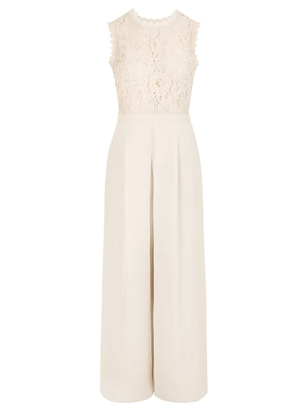 Apart Floral Print Jumpsuit, Cream, 20