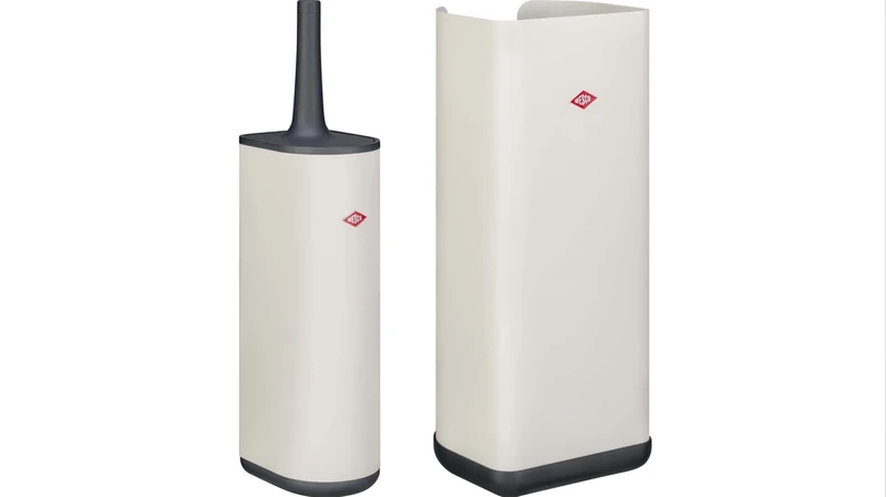 WESCO Toilet Brush and Roll Holder Set, Steel Plastic, Sand matt, Standard Size
