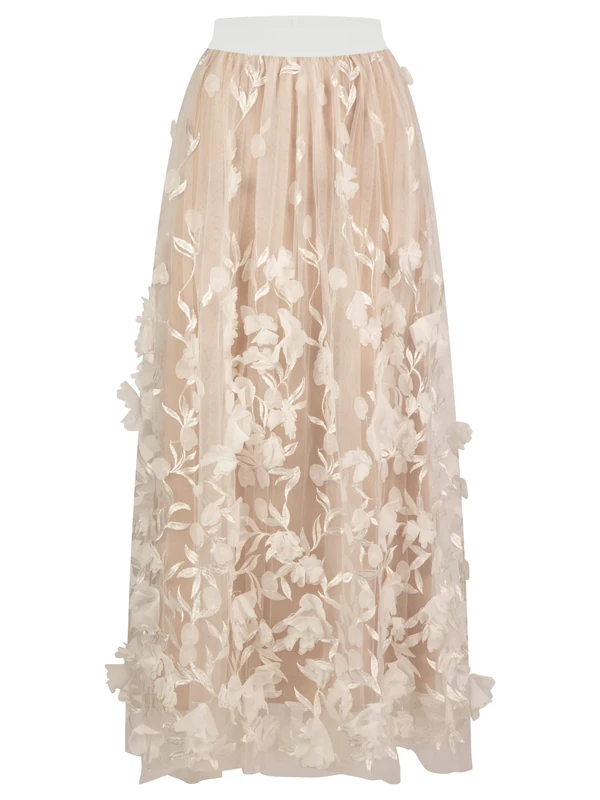 ApartFashion Women's Tüllrock Skirt, Creme-Nude, Normal