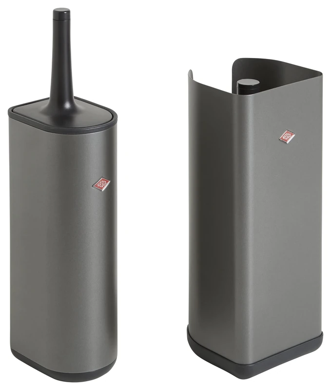 WESCO Toilet Brush and Paper roll Holder Set, Steel Plastic, Graphite matt, Standard Size