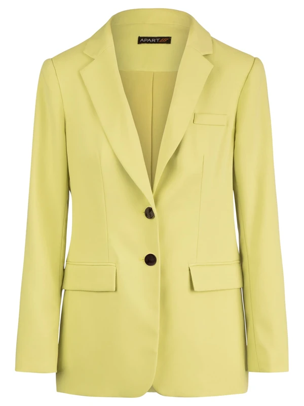 ApartFashion Women's Blazer (Classic), Lime, 14