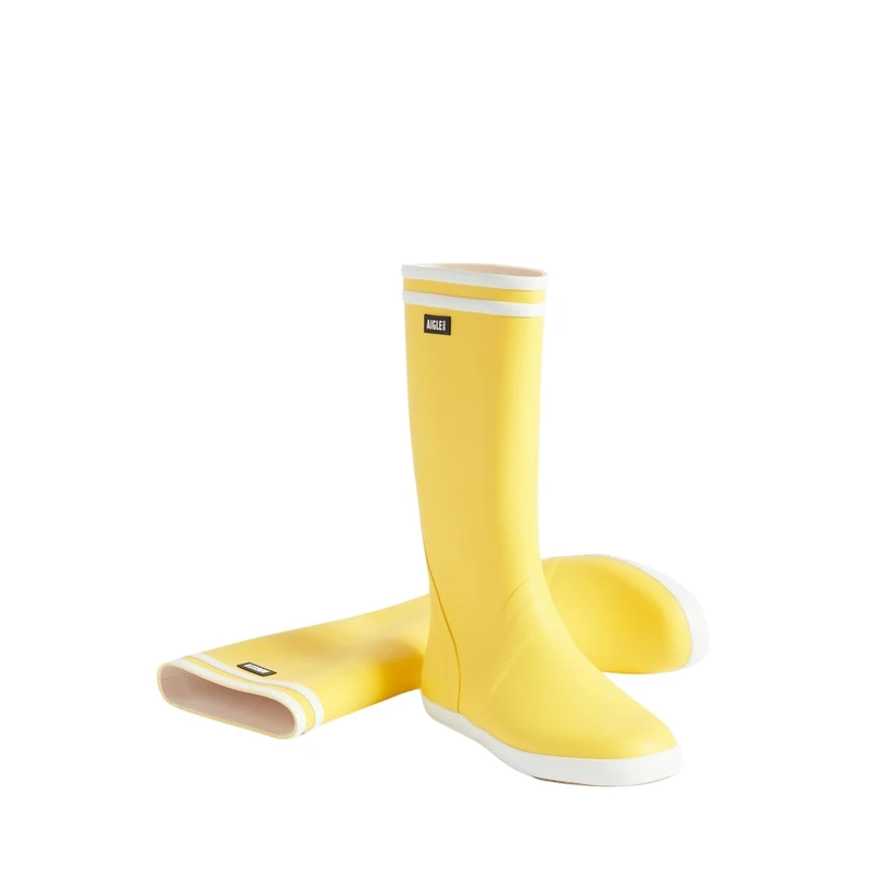 Aigle Goeland Men's Rain Boot, Yellow White 2, 9 UK