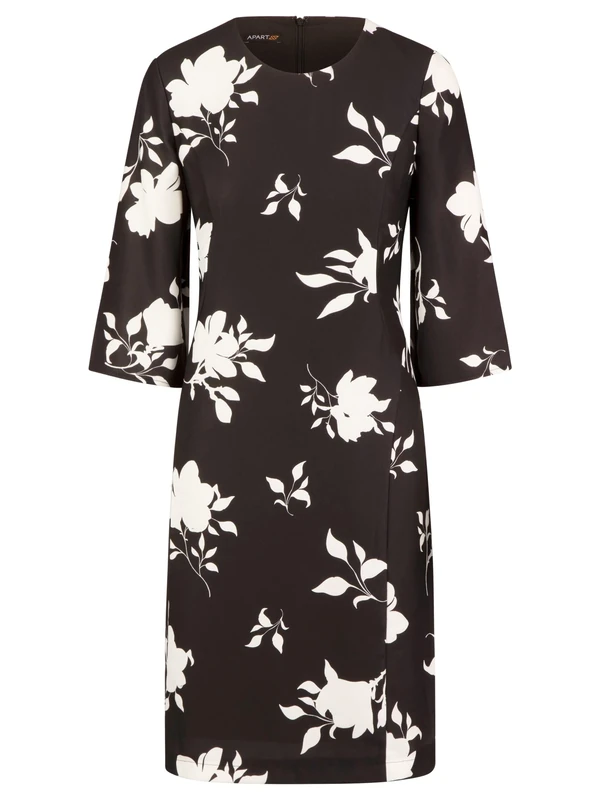 ApartFashion Women's Dress, Black-Creme, 8