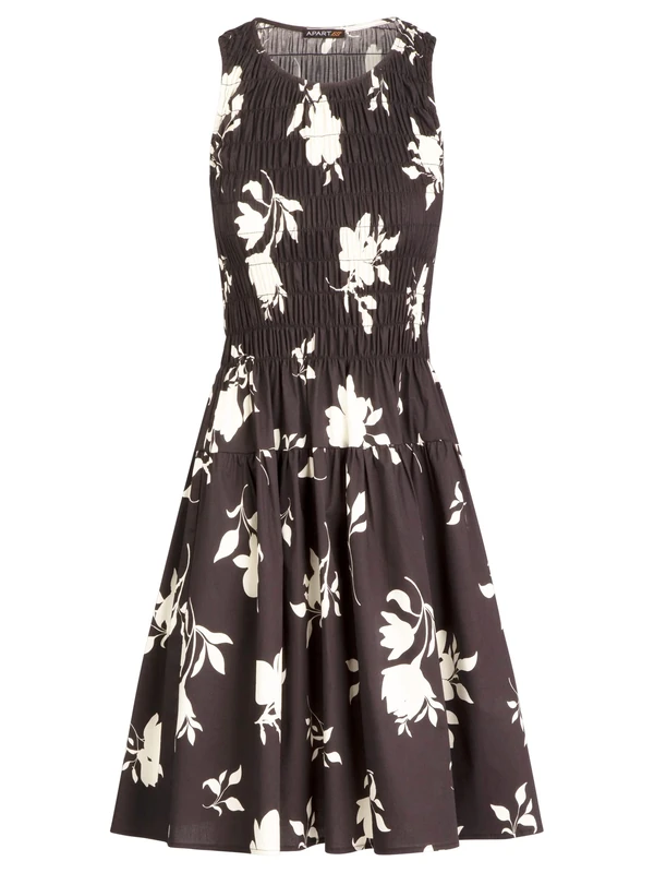 ApartFashion Women's Dress, Black-Creme, 10