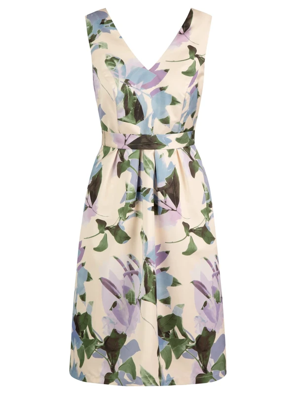 ApartFashion Women's Party Dress, Cream-Multicoloured, 10