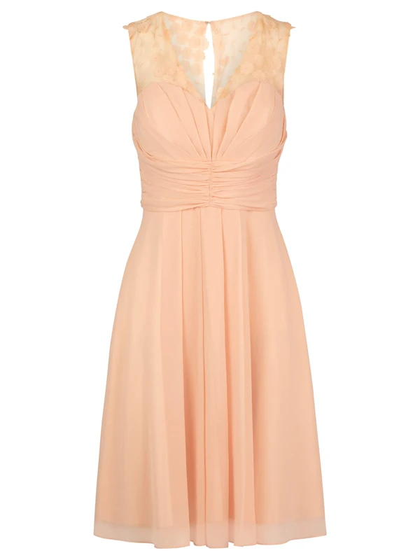 ApartFashion Women's Chiffon Dress, Apricot, 16