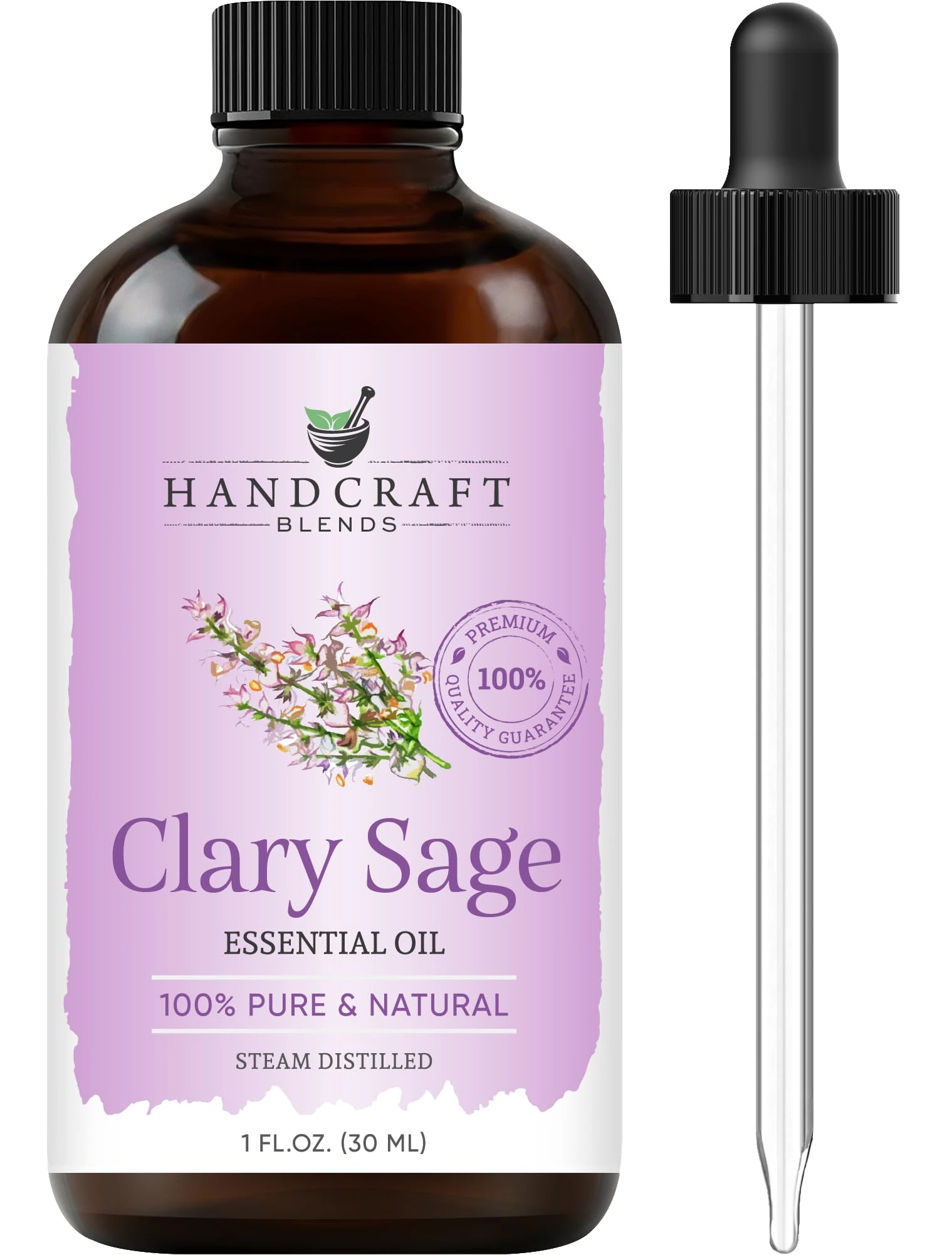 Handcraft Blends Clary Sage Essential Oil - 100% Pure and Natural - Premium Grade Essential Oil for Diffuser and Aromatherapy - 30 ml