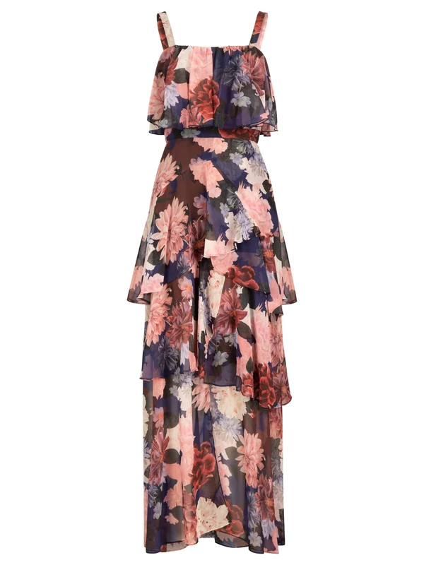 ApartFashion Women's Chiffon Dress, Navy-Multicoloured, 16