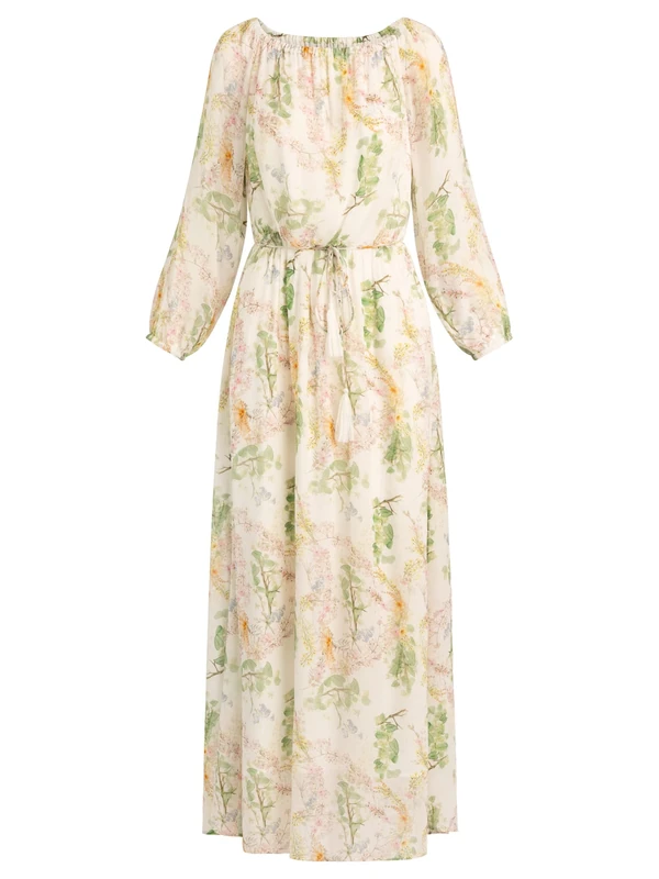 ApartFashion Women's Carmen Dress, Cream-Multicoloured, 16 - Image 1
