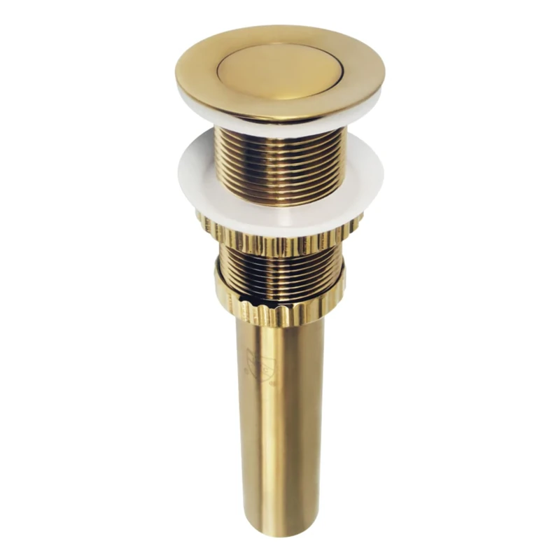 Kingston Brass EV8417 Coronet Push Pop-Up Bathroom Sink Drain Without Overflow, Brushed Brass, 8.44 x 2.44 x 2.44 cm