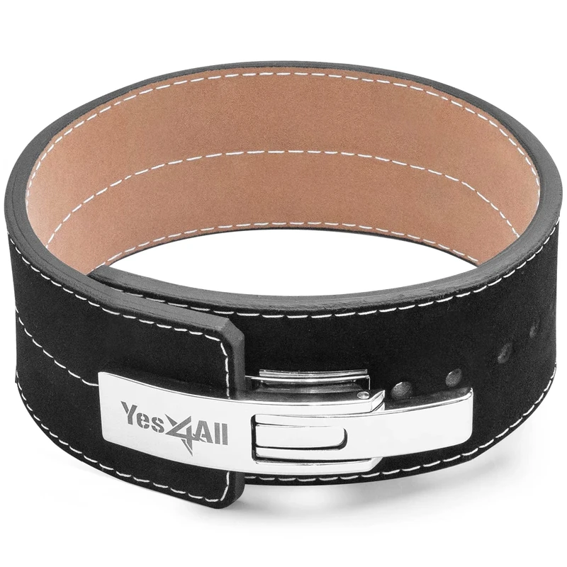 Yes4All Real Leather 10MM Weight Powerlifting Belt (Size M) for All Levels with Sturdy Buckle, Size Adjustability for Workout Safety & Strength Training