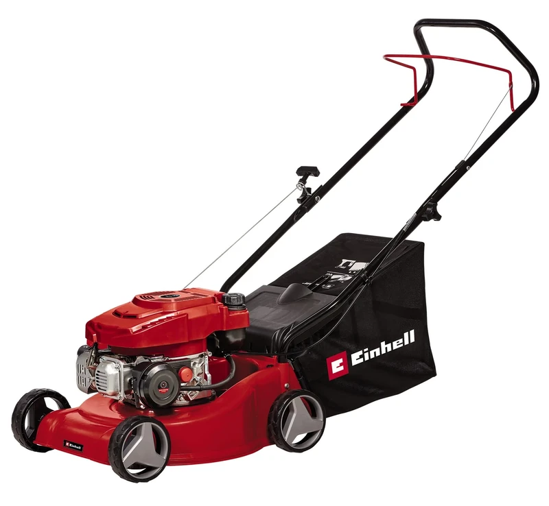 Einhell GC-PM 40/2 Petrol Lawnmower (2 kW, 1 Cylinder, 4-Stroke Engine, Engine Capacity 132 cm³, 45 L Collection Bag with Level Indicator, Cutting Width 40 cm, Recommended up to 800 m²)