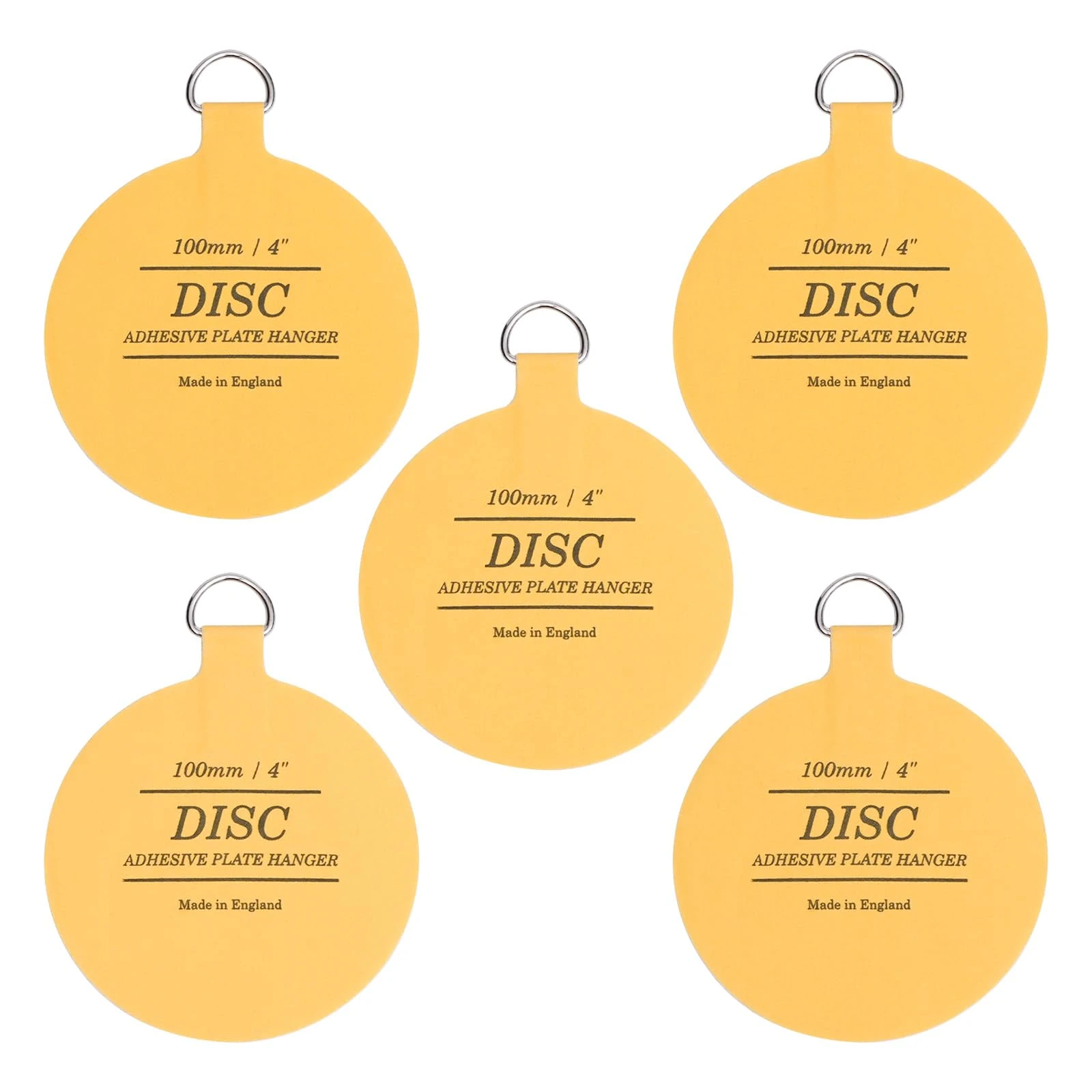 Winsome Disc Plate Hangers for Walls - Strong Invisible Plate Holder Self Adhesive Stick On Hooks Picture Hanging Wall Plate Holder - Plate Hanging Disk (100mm / 4'' (Pack of 5))