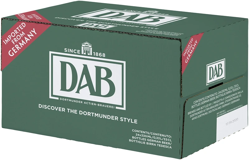 Dab Original Lager - Case 24 x 330ml, 5% bottles | German Lager | Ingredients: water, barley, malt & hops