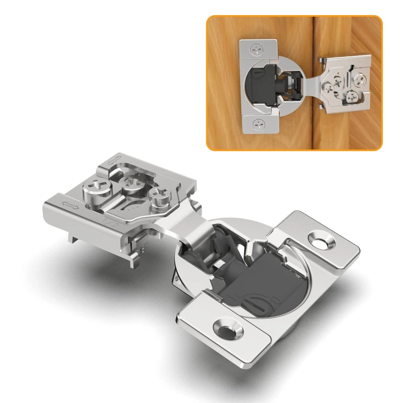 Chibery 30 Pack 1/2" Overlay 4D Soft Close Concealed Hinges for Face Frame Door, Adjustable Closing Speed, Smooth Slow Self Close Hinges, Satin Nickel, 105° Open Angle Stainless Steel Cabinet Hinges