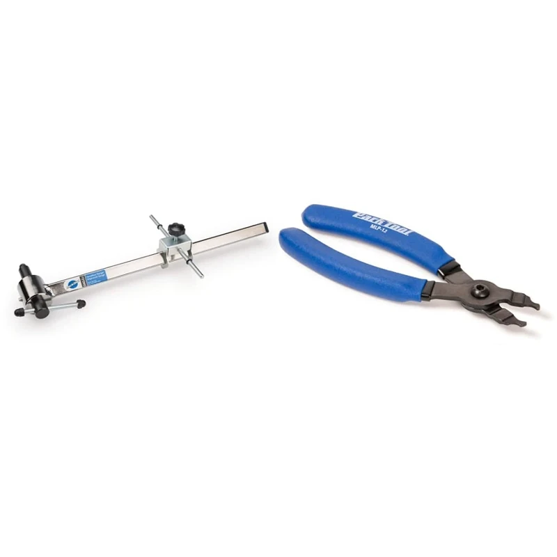 Park Tool DAG-2.2 Derailleur Hanger Alignment Gauge Tool,Blue & MLP-1.2 Master Link Pliers Tool, Blue
