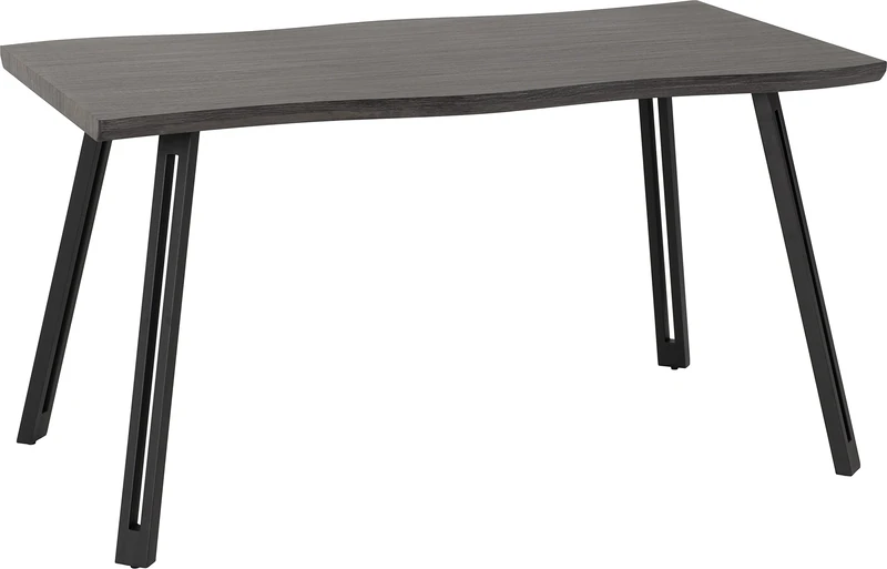 Seconique Quebec Wave Edge Dining Table in Black Wood Grain