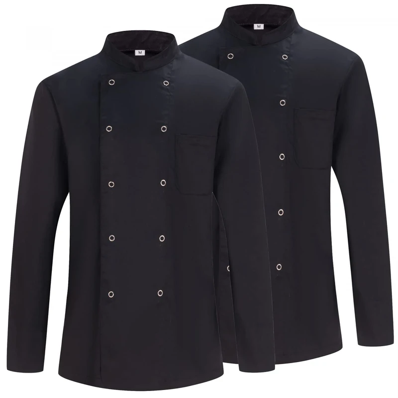 MISEMIYA - Pack 2 Units -Men's Chef Jacket - Men's Chef Jacket - Hospitality Uniform -Ref.842 - X-Large, Chef Jacket 682 - Black