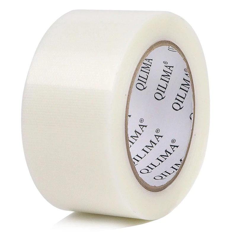 QILIMA Strong Adhesive Cloth Clear Duct Tape Heavy Duty, Water Resistant Gaffer Tape,Single Sided Duct Tape for Stage Carpet Floor Repairing,Indoor/Outdoor, 50mm X 25.1m