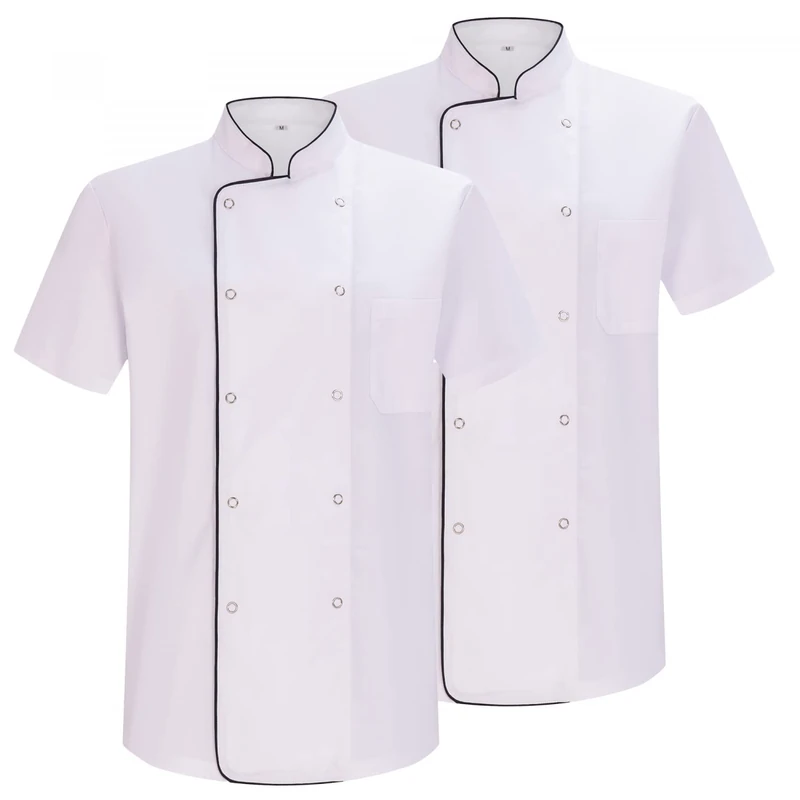 MISEMIYA - Pack 2 Units -CHEF JACKETS GENTLEMAN WITH REFORMED BUTTON - Ref.8421B - XX-Large, Chef Jacket 6821B - White