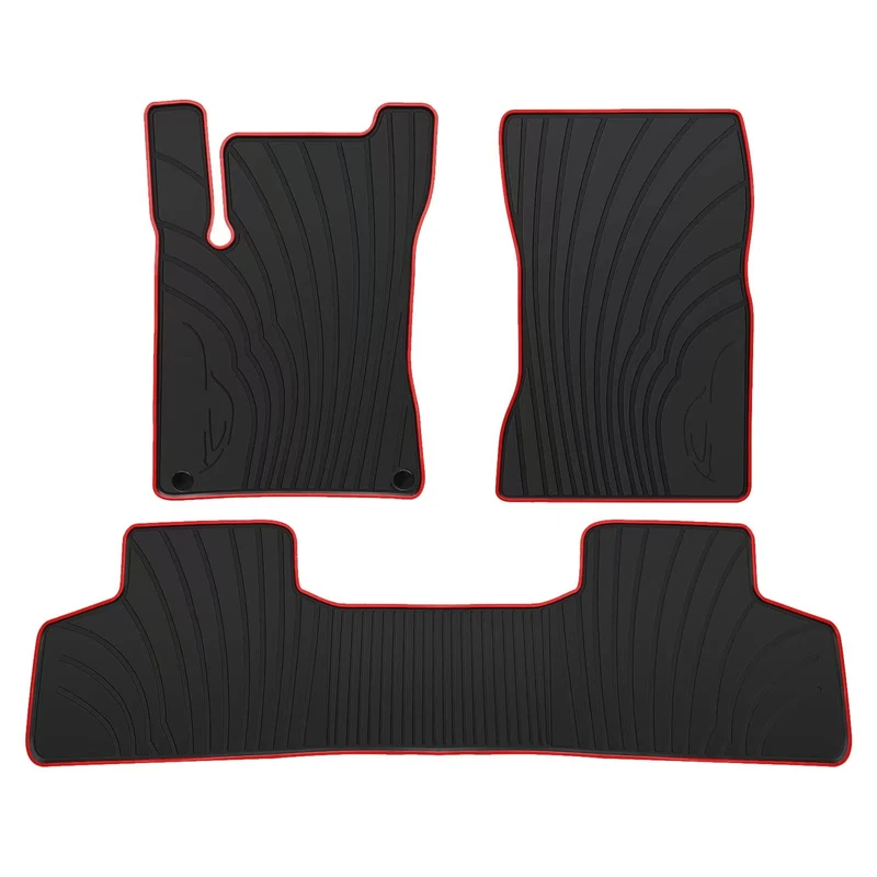 Lwope Car Floor Mats Custom Fit for Mercedez Benz GLB 250 200 35 AMG 2020-2024 Black Red Rubber All Weather Protection Auto Floor Liners Heavy Duty Odorless