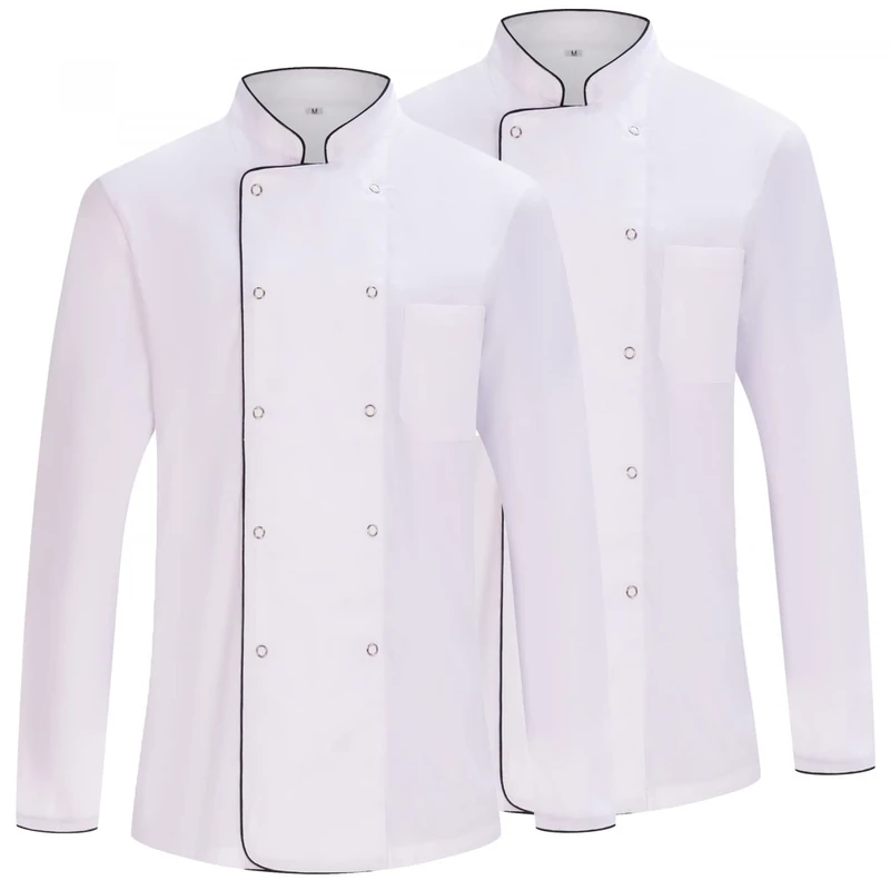 MISEMIYA - Pack 2 Units -Men's Chef Jacket - Men's Chef Jacket - Hospitality Uniform -Ref.842B - X-Large, Chef Jacket 682B - White - Image 1