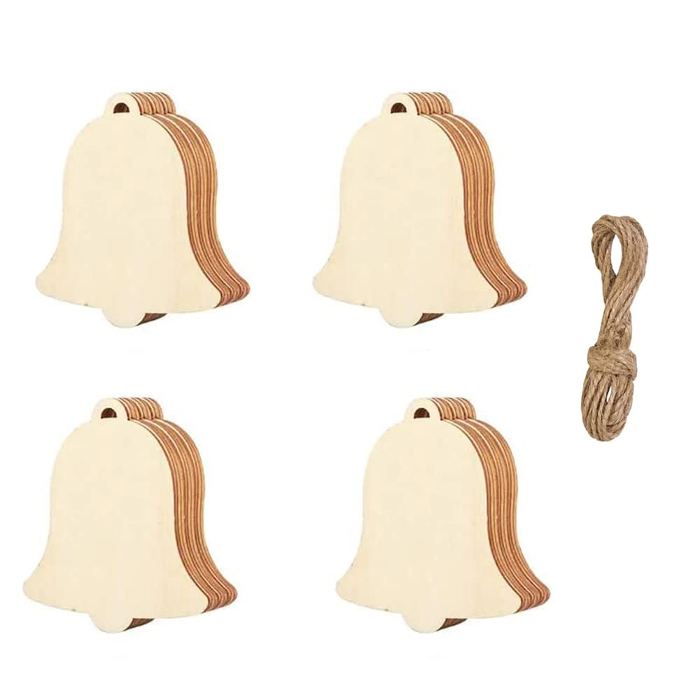 20 Pieces Wooden Baubles Christmas Wooden Hanging Ornament, Natural Wood Slices for Home DIY Art Craft New Year Christmas Tree Party Decoration