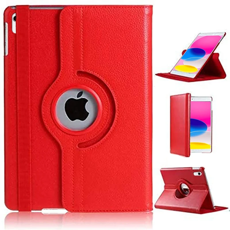Case For iPad (A16) 11th Generation 2025 11 inch/10th Generation 2022 10.9 inch 360 Degree Rotating Stand Multi-Angle Viewing Smart Folio Kids Friendly Protective Cover for iPad 2025/2022 (RED)