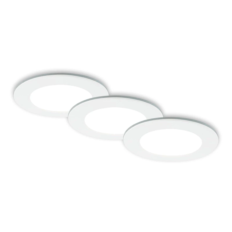 BRILONER Set of 3 Bathroom Recessed Spotlights LED with Remote Control Adjustable from Warm White to Cool White Dimmable LED Spot Downlights 92 x 45 mm White