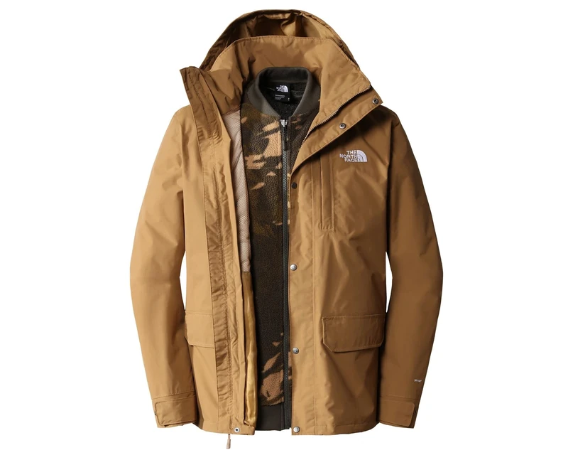 The North Face Pinecroft Jacket Utility Brown-New Taupe Green Snowcap Mountains Print M