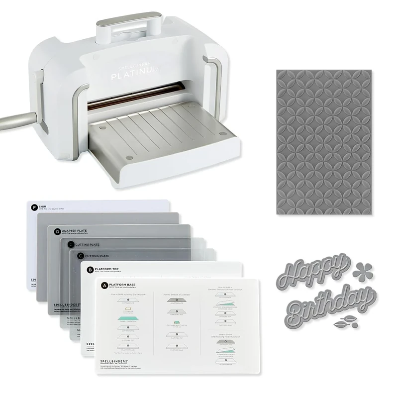 Spellbinders New & Improved Platinum Machine with Universal Plate System, White, one