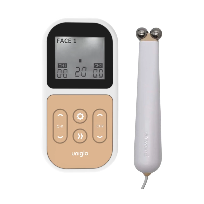 TensCare Uniglo and Uniwand - EMS Sculpting and Microcurrent Facial Toning Device to Help Reduce Visible Signs of Wrinkles and Tightens Pores., Orange