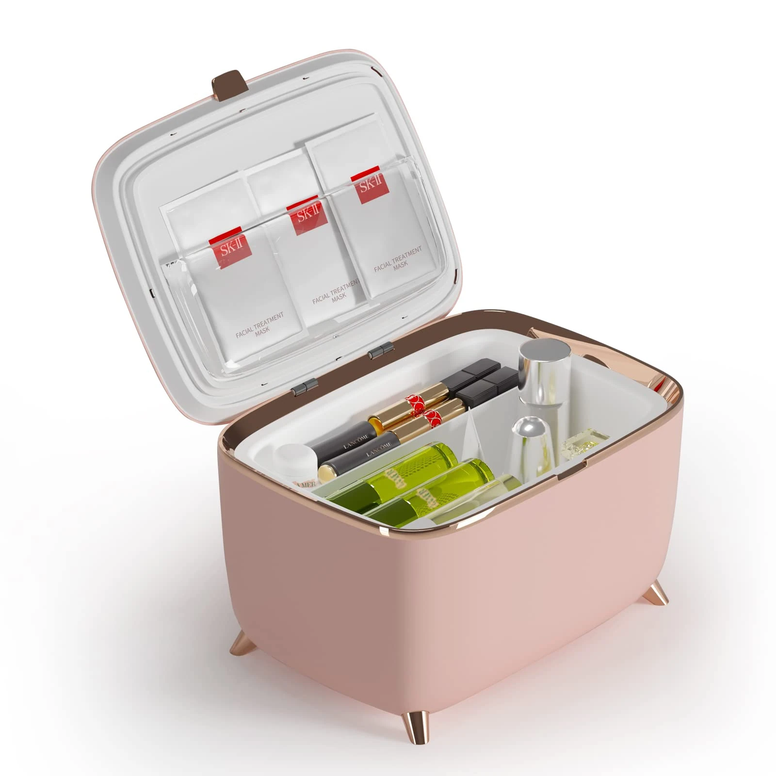 LVARA Pink Mini Fridge 9 Litre, Portable Skincare Fridge Quiet, AC power Makeup Fridge with Air Cooling, Small Refrigerator for Cosmetics, Beauty, Skin care, Gift for Women & Girls