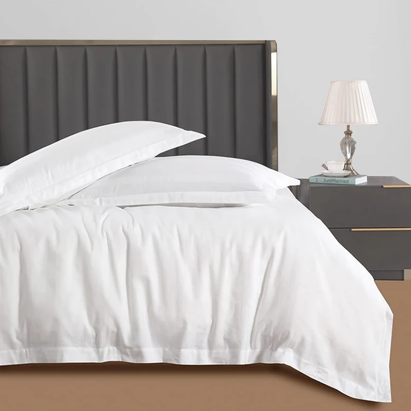 VEJESIME Duvet Cover Set, 3-Sided Zipper Duvet Cover, 100% Cotton, 3 Pieces with Duvet Cover, Two Pillowcases, Triple-Zip System (King + 2 Pillow Shams)