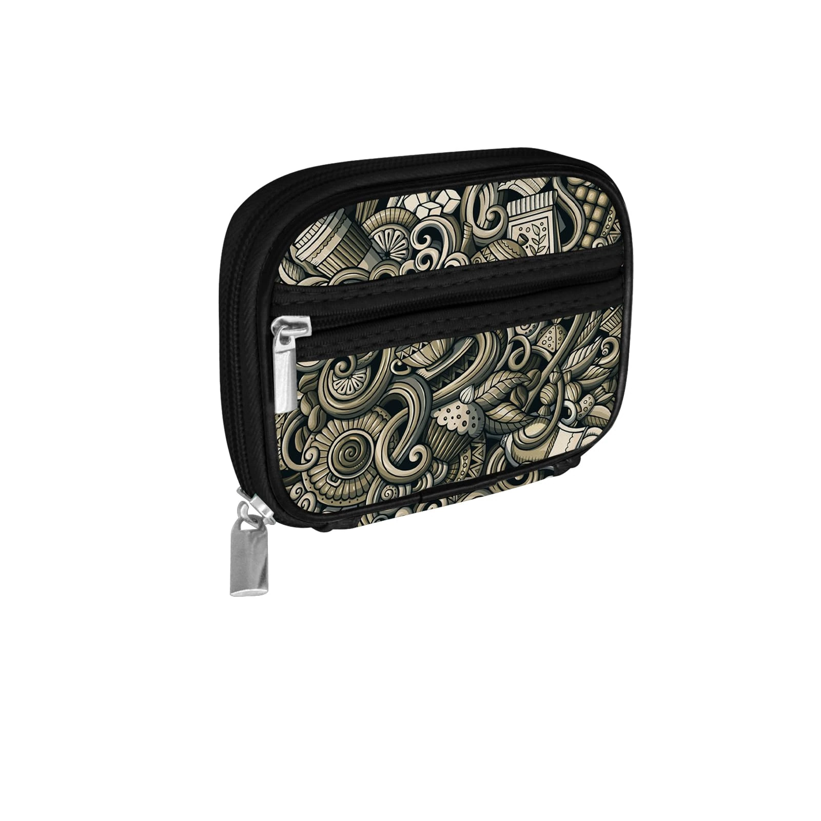 Serfeymi Pill Organiser with Zipper Pill case for Vitamins -3B Brown