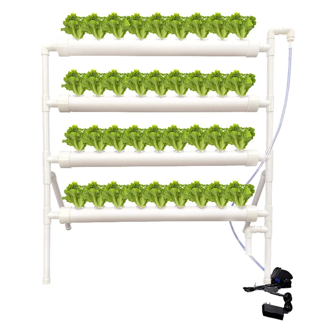 RANZIX Hydroponic Grow Kit, 36 Site, 4 Tubes, Bottomless Plant Growing Systems and Flowing, Deep Water Culture Gardens with Pump for the Educational Hydroponic System (B-36 Holes)