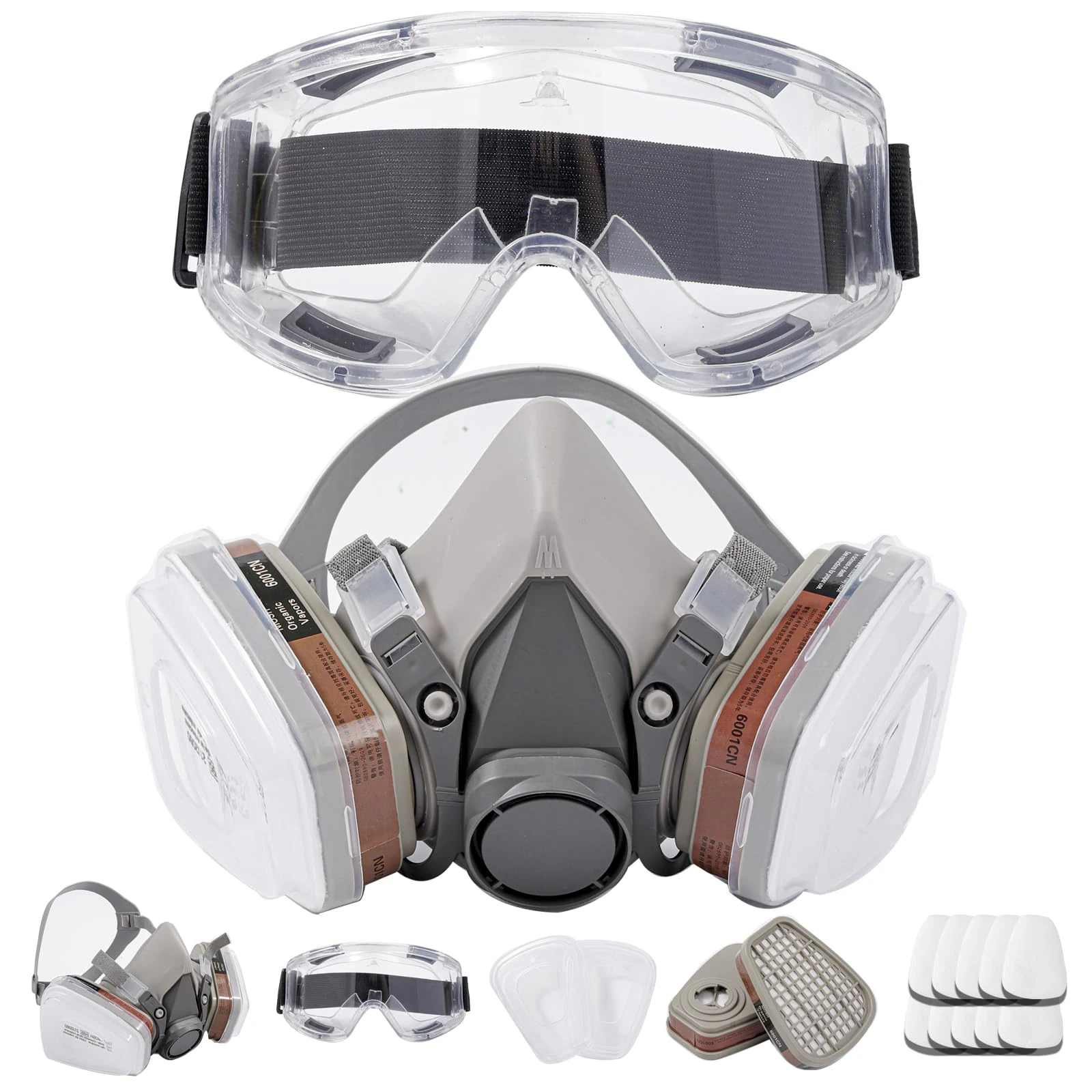 Wytcyic Reusable Respirаtor, Gas Cover Organic Vapor Mask and Dust-proof Face Cover, Gas Mask With Filter, Protection for Painting, Mechanical Polishing, Logging, Welding and Other Work