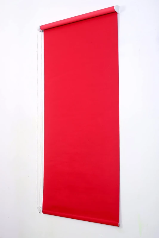 Funky Gadgets Roller Blinds Thermal Blackout Roller Blind, Easy Fit Child Safe Trimmable UV Protection Home Office Window Blinds, Red Blind (180cm Wide X 210cm Drop)