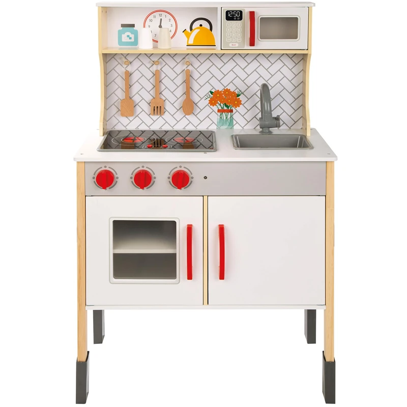 WOOMAX 49549 – Toy Kitchen with Light and Sound with Ceramic Hob and Cooker Hood 94.5 x 59.4 x 30 cm for Boys and Girls