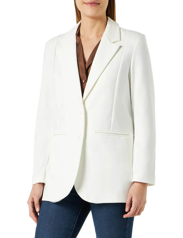 ICHI Women's Ihkate Sus Oversize Bl Casual Blazer, 114201/Cloud Dancer, 6