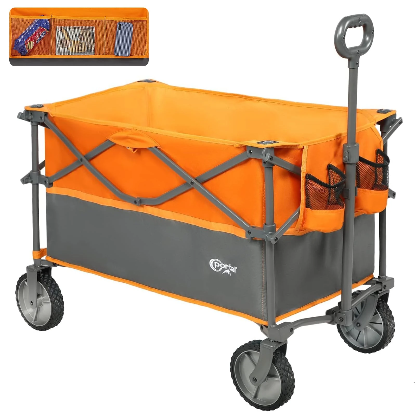 PORTAL XL Deeper Festival Trolley on Wheels 228L Larger Capacity Folding Camping Garden Beach Trolley Heavy Duty Pull along Cart Collapsible Wagon Foldable Picnic Trailer Hand Truck