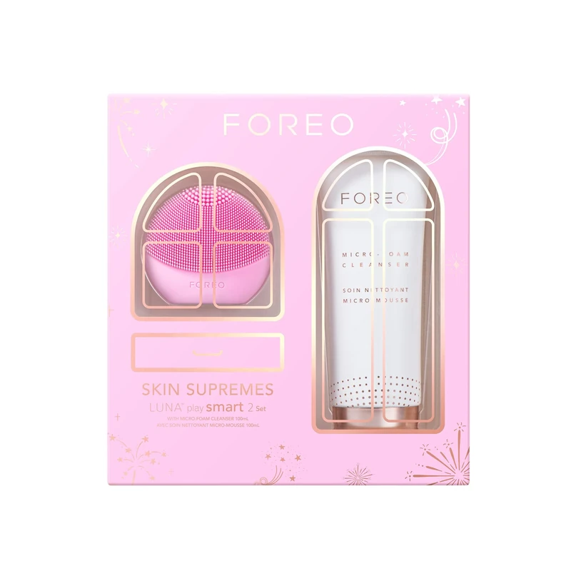 FOREO Skin Supremes LUNA play smart 2 + Micro Foam Cleanser 100ml - Face Brush + Facial Cleanser Skin Care Set - Beauty Birthday Gifts for Her - Face Massager & Skin Analysis - Gifts for Women