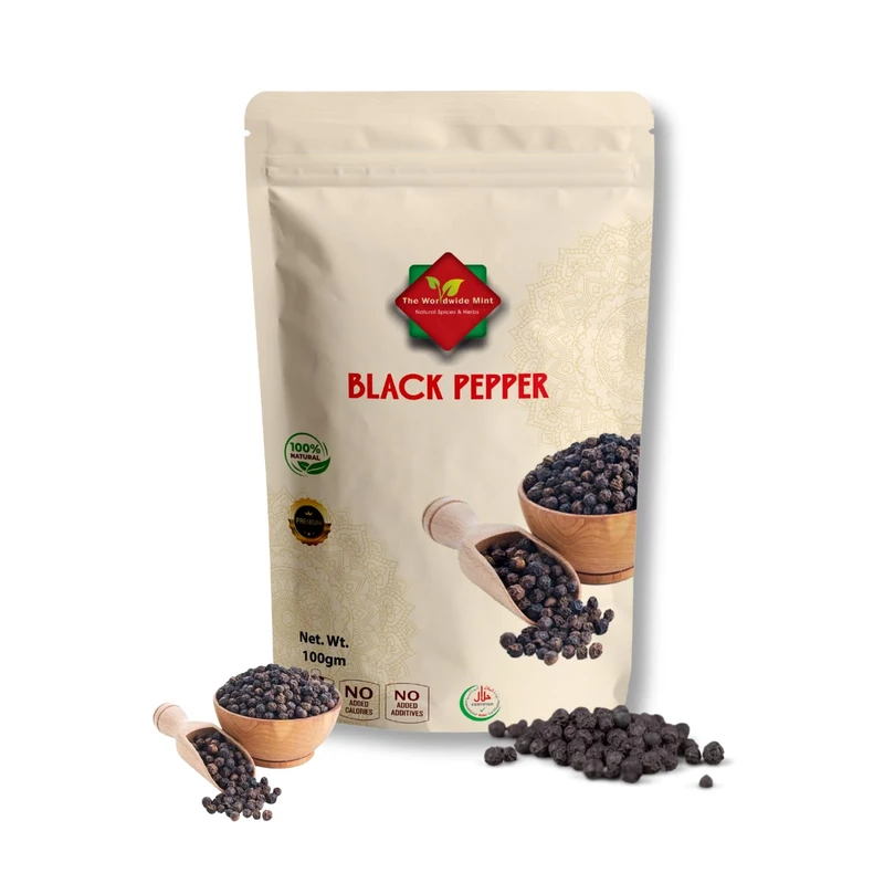 Black Pepper | Black Peppercorns 100G | Whole Black Pepper | Premium Quality | 100% Natural | Authentic | No Additives | No Preservatives | Non GMO