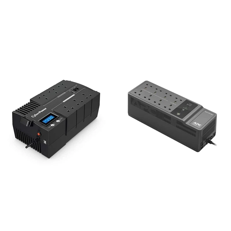 CyberPower BR1000ELCD-UK BRICs Series, 1000VA/600W, 1 USB Charging Port, AVR, Brick Format & APC by Schneider Electric BACK-UPS ES - BE850G2-UK - Uninterruptible Power Supply 850VA, Black