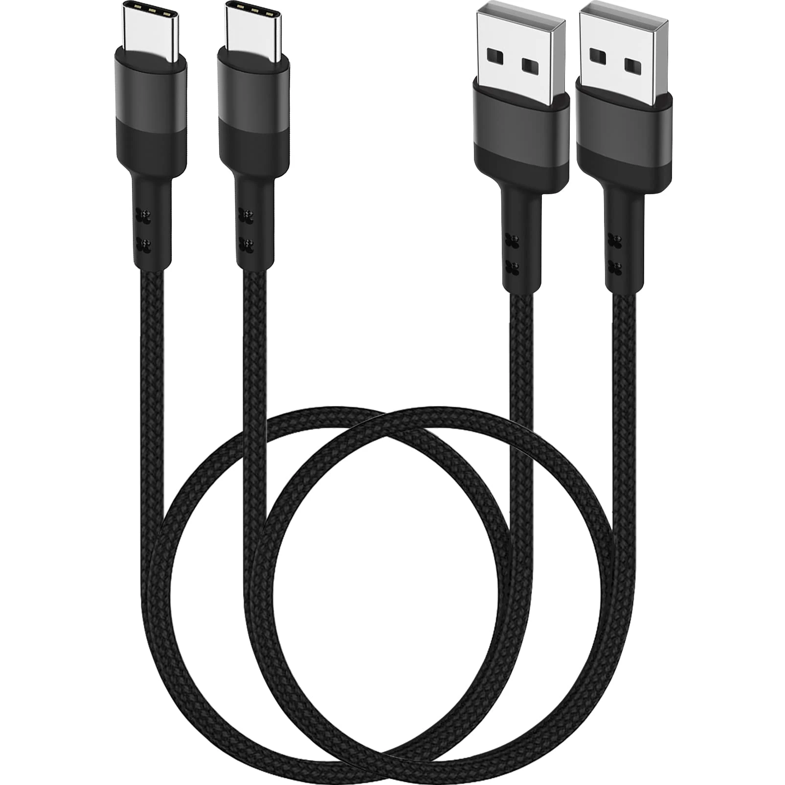SUMPK 50cm USB C Cable [2 Packs] Short Type C Cord USB 2.0 Data Sync Braided 3A Fast Charge Compatible with Samsung Galaxy S22 S22+ S21 S20 S10 Plus S9 Ultra 5G, LG V50 V40, Moto