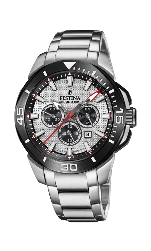 Festina Chrono Bike Men's Silver Watch F20641/1, Silver, Classic
