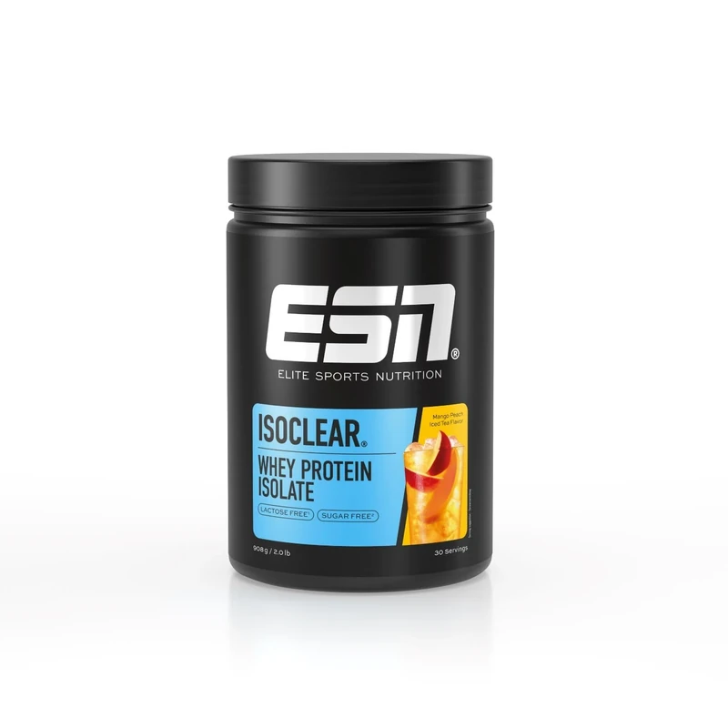 ESN ISOCLEAR Whey Isolate Protein Powder, Mango Peach Iced Tea, 908 g, 2 lbs, 30 Servings Clear Whey - Lactose Free
