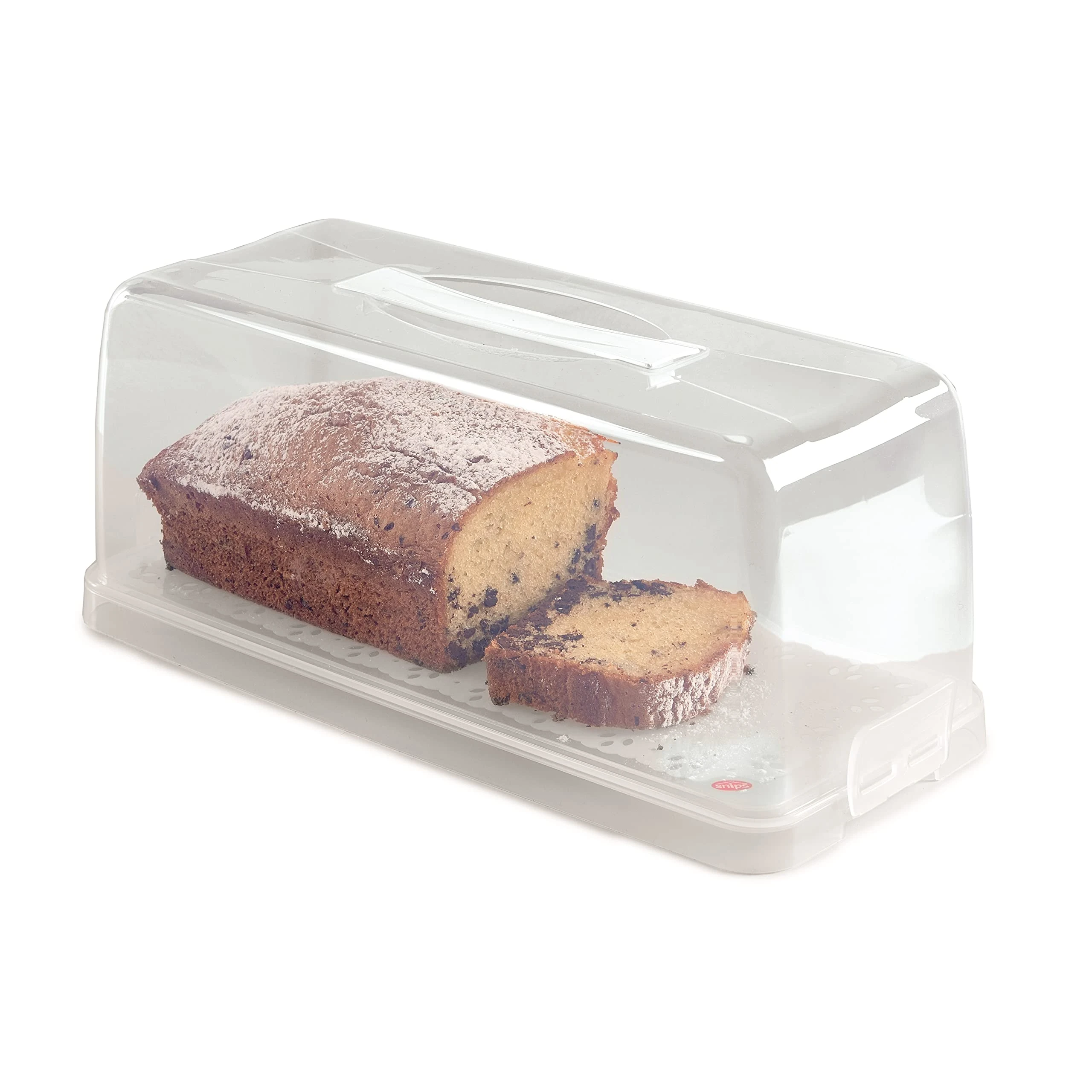 Snips - Plumcake Holder - Loaf Cake Container with Safety Locks - 34.4 x 14.8 x 14.2 cm - Plum Cake carrier, Made in Italy - 0% BPA and phthalate free